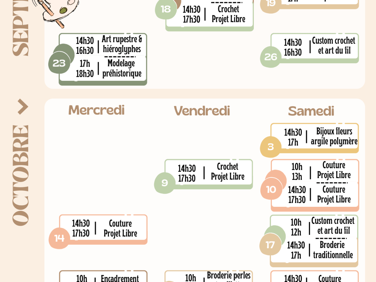 Programme des ateliers